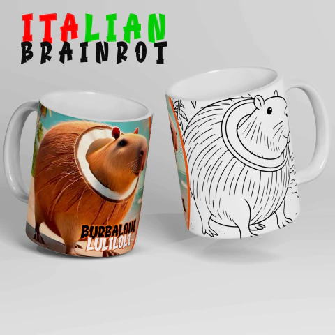Plantillas Tazas Para Colorear Tralalero Brainrot - comprar online