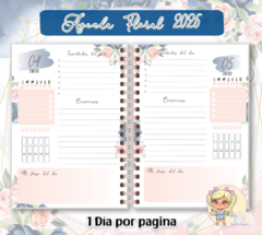 Kit Imprimible Agenda Floral Azul 2025 en internet