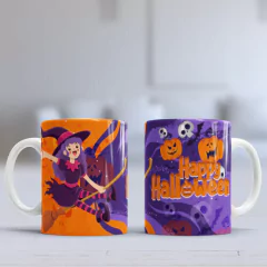 Plantillas Sublimación Tazas - Happy Halloween V10 - PlantillasyVectores