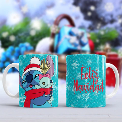 Plantillas Para Tazas Navidad Stitch - comprar online