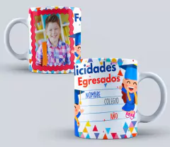 Plantillas Sublimación Tazas Graduación Primaria / Kinder