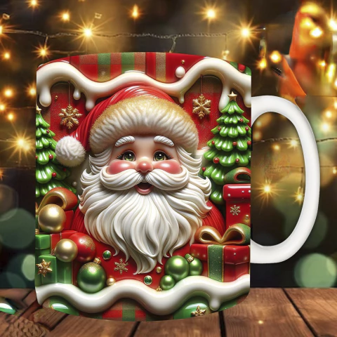 Plantillas Para Tazas Navidad Santa 3D N°9 - comprar online
