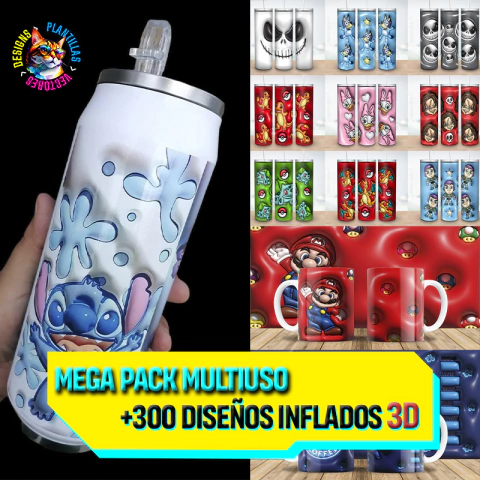 Mega Pack Diseños 3D Inflados