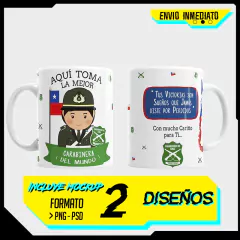 Plantillas Sublimación Tazas Aquí Toma el mejor Carabinero