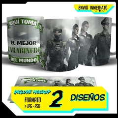 Plantillas Sublimación Tazas Carabinero / Fuerzas Especiales