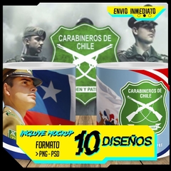 Plantillas Sublimación Tazas Día del Carabinero
