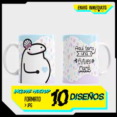 Plantillas Sublimación Tazas Flork Madre / Aquí toma