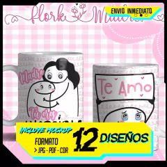 Plantillas Sublimación Tazas + Vasos Flork Madre Vol.3