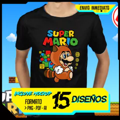 Plantillas Sublimación Vectores - Mario Bros
