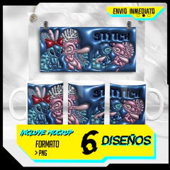 Plantillas Sublimación Tazas Infantiles 3D Infladas V1