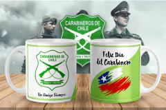 Plantillas Sublimación Tazas Día del Carabinero - tienda online