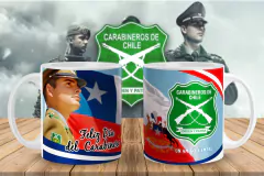 Plantillas Sublimación Tazas Día del Carabinero - PlantillasyVectores