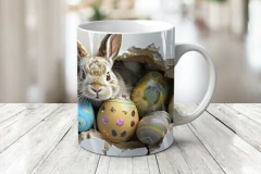 Plantillas Tazas Conejito De Pascua 3D - PlantillasyVectores
