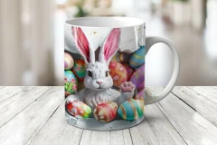 Plantillas Tazas Conejito De Pascua 3D - PlantillasyVectores