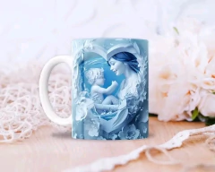 Plantillas Tazas Día de la Madre 3D Corazón - PlantillasyVectores