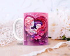 Plantillas Tazas Día de la Madre 3D Corazón - PlantillasyVectores