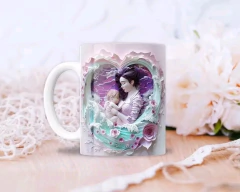 Imagen de Plantillas Tazas Día de la Madre 3D Corazón