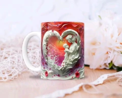 Plantillas Tazas Día de la Madre 3D Corazón
