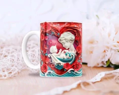 Plantillas Tazas Día de la Madre 3D Corazón - comprar online
