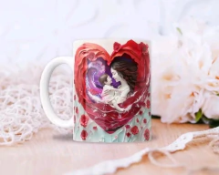 Plantillas Tazas Día de la Madre 3D Corazón - PlantillasyVectores