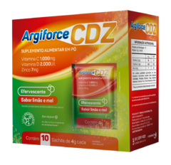 Argiforce Vitamina C, Vitamina D e Zinco Efervescente - Sabor Limão e Mel