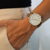 Relógio Minimalista Coleção Classic Veneza, Italy | Pulseira Couro Marrom Caixa Gold 40mm - loja online