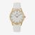 Relógio Minimalista Pulseira Branca de Couro Classic Veneza, Italy Dourado 40mm - comprar online