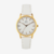 Relógio Minimalista Pulseira Branca de Couro Classic Veneza, Italy | Dourado 32mm - comprar online