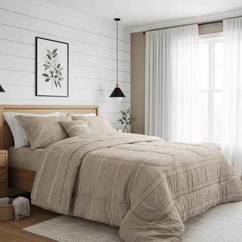 Acolchado Reversible Linea Plus 132 Hilos Antipeeling 2 1/2 pl - magnolia blanqueria