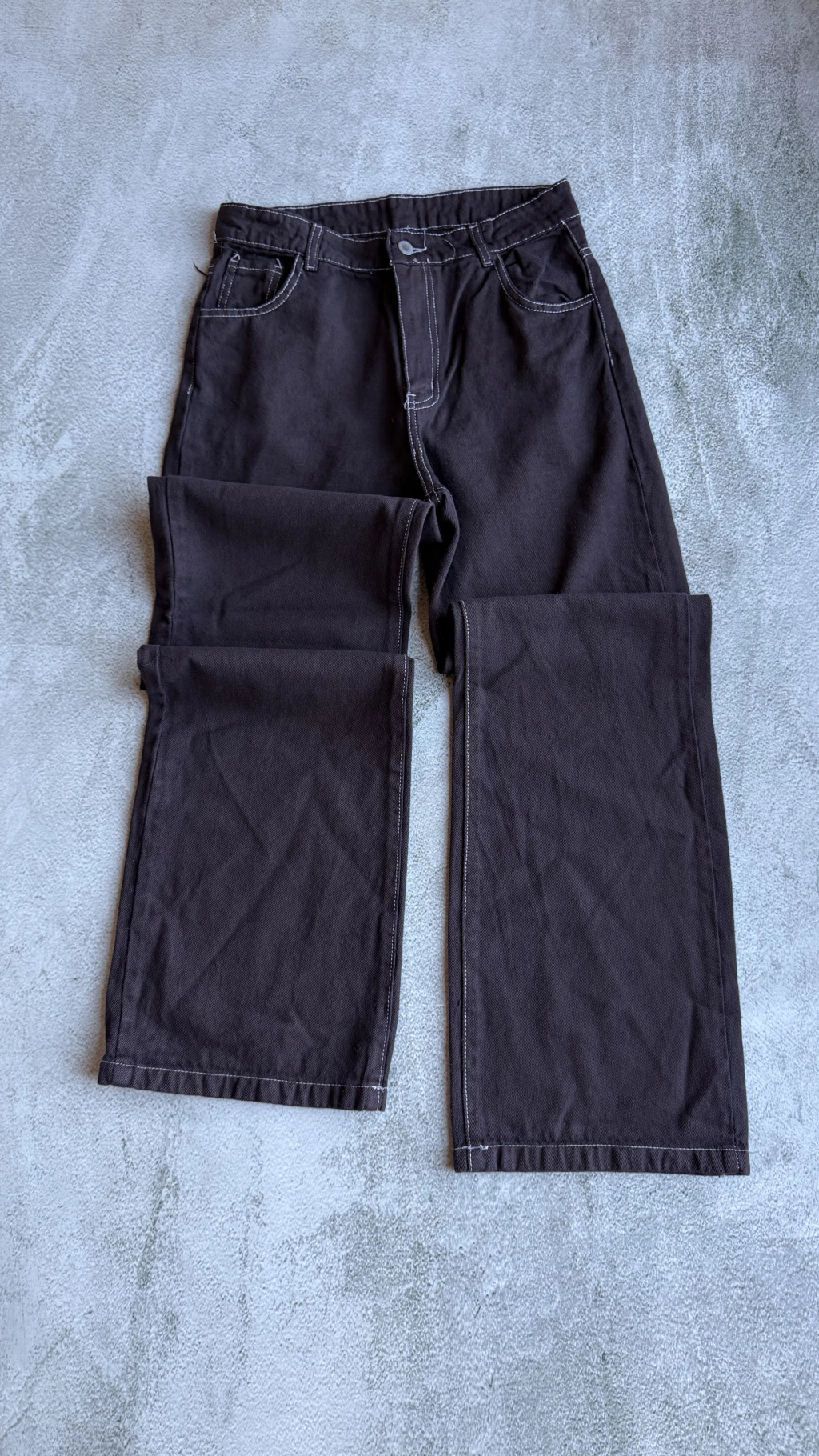 Jeans wide leg choco