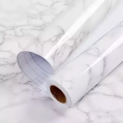 Papel Mármol Blanco/Gris Adhesivo - Rollo de 45cmx15mts - comprar online