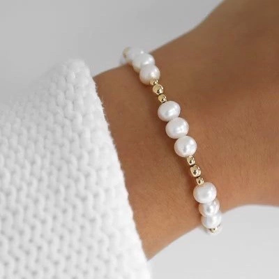 Pulsera Perlas Gold