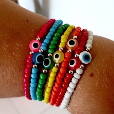 Pack 7 Pulseras Ojito Colores
