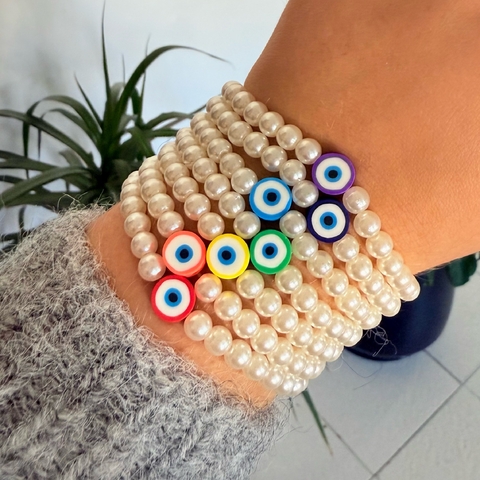 Pack 7 Pulseras Ojitos Fimos - comprar online