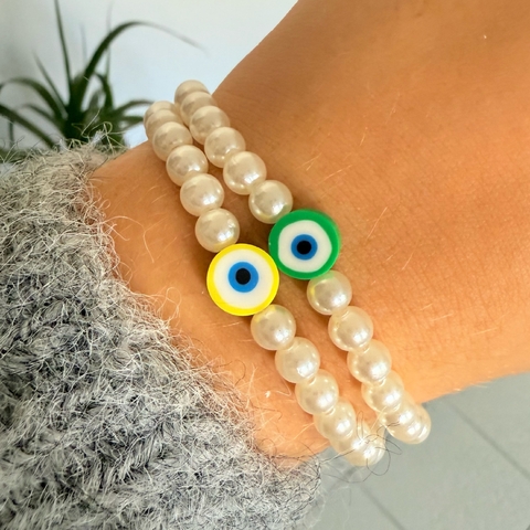 Pulsera Perlas Ojitos Fimo III - comprar online