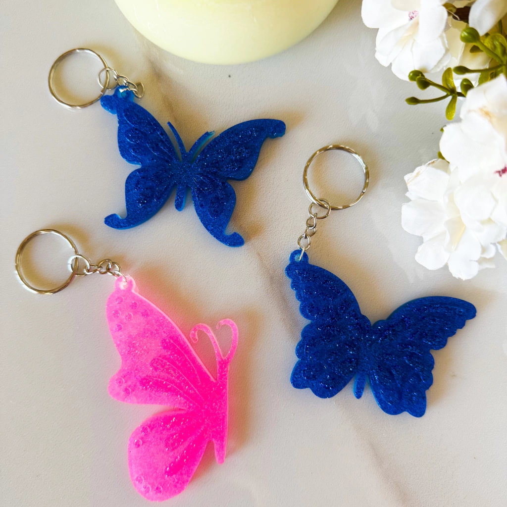 Pack 3 Llaveros Surtidos Mariposas Resina