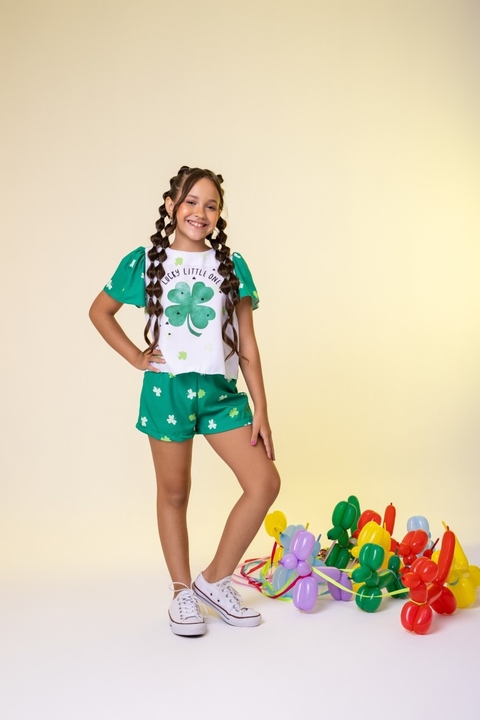 Conjunto Cristal Verde Trevo 0512