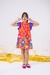 Vestido Cris Laranja Flores 0126