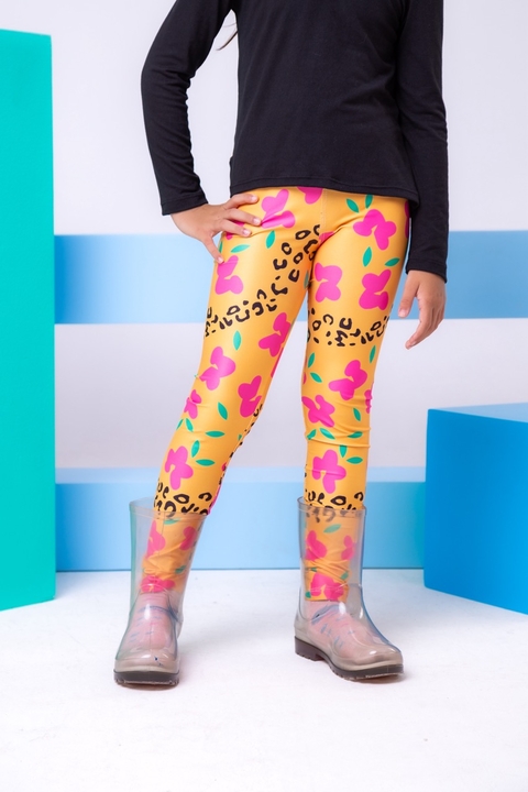 Legging Flora Laranja Flores 0305