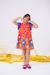 Vestido Cris Laranja Flores 0126 na internet