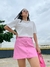 Saia de Couro Braga - Rosa - comprar online