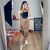 Saia Animal Print com Fenda Lateral