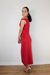 Saia Drapeada Wave - Vermelho - Naomi Fashion Store