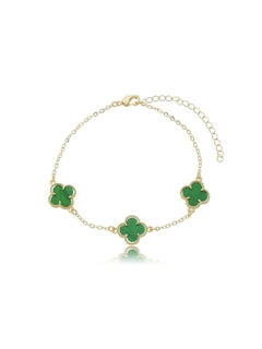 Pulseira três trevos verde folheado - comprar online