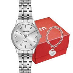 Relógio prata Mondaine à prova d’água 28mm + pulseira - comprar online