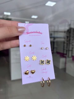 Kit semaninha aço inoxidável dourado (tipo 2) - comprar online