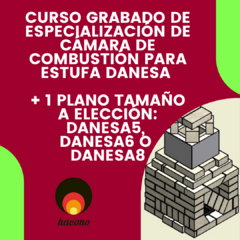 Combo: Curso grabado de especialización de Cámara de Combustión para estufa Danesa + 1 plano tamaño a elección: Danesa5, Danesa6 o Danesa8 - comprar online