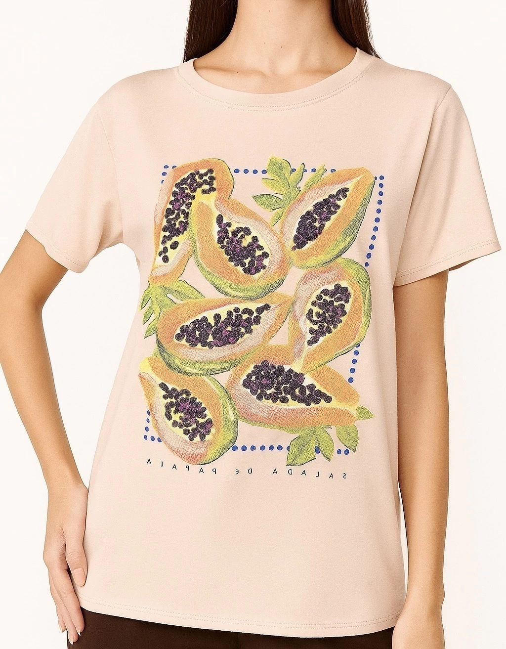 T-shirt de malha papaya