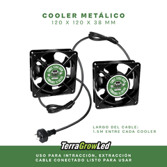 Kit Ventilación Cultivo Indoor 2 Cooler Metal 120x120x38mm 220v - comprar online