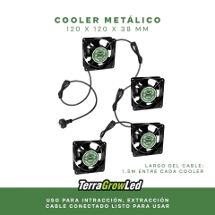 Kit Ventilación Cultivo Indoor 4 Cooler Metal 120x120x38mm 220v - comprar online
